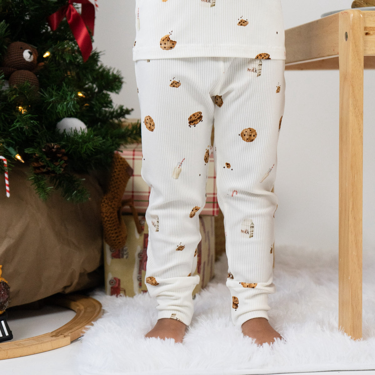 Ribbed Bamboo L/S PJ Set - Milk & Cookies