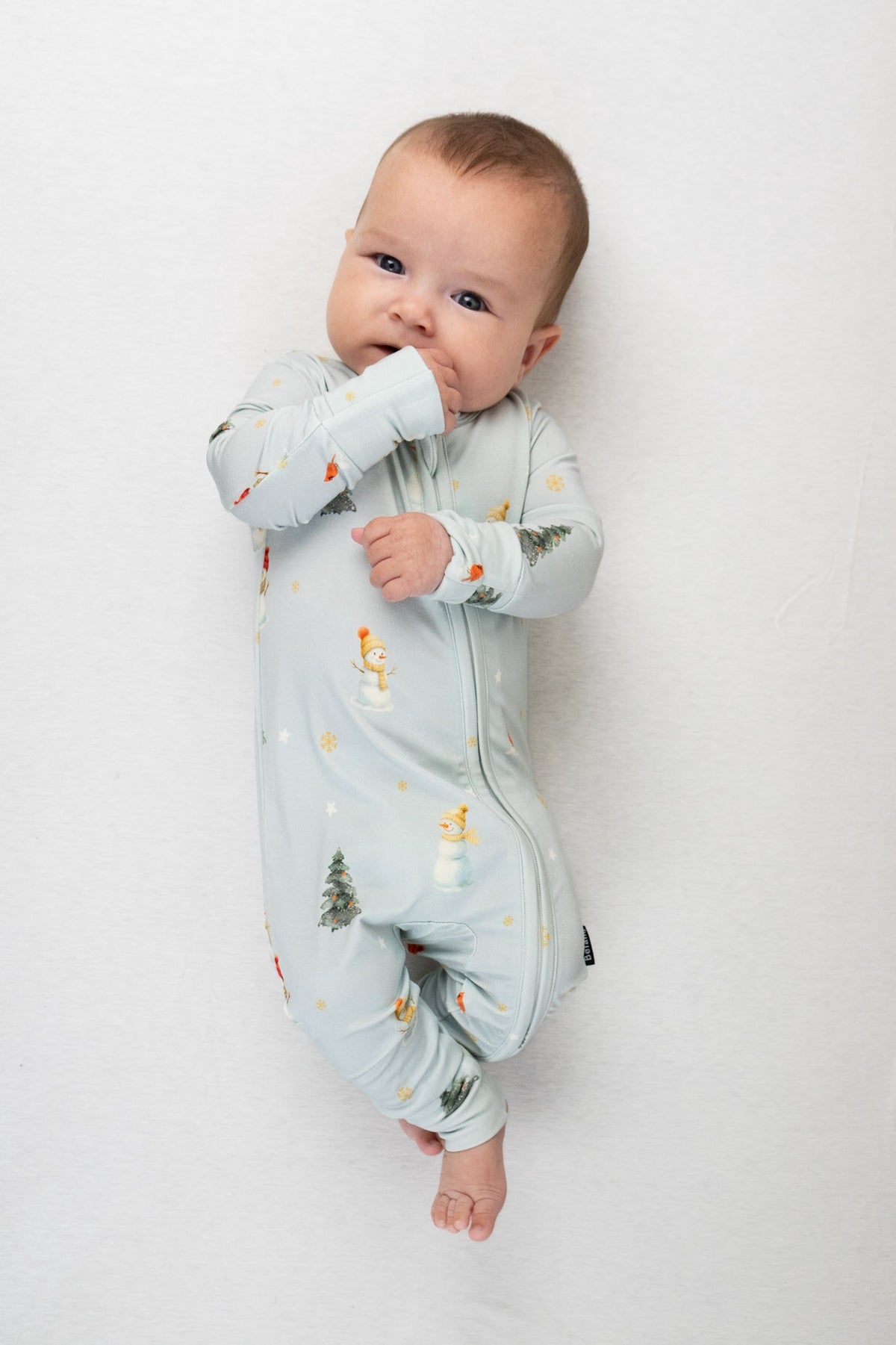 Footless Zipper Sleeper - Snowmen