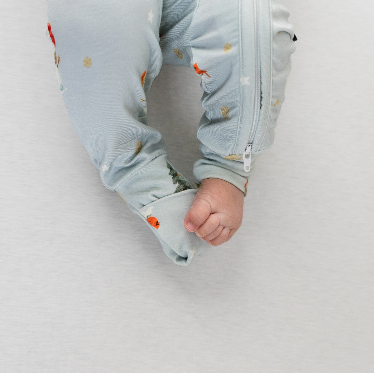 Footless Zipper Sleeper - Snowmen
