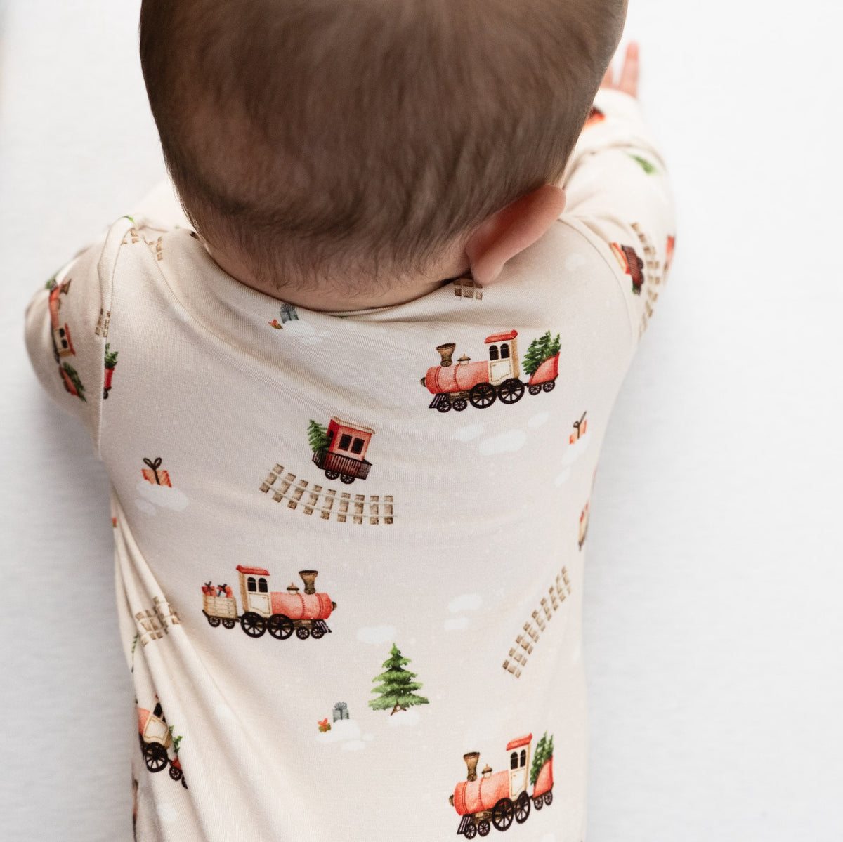 Footless Zipper Sleeper - Christmas Train