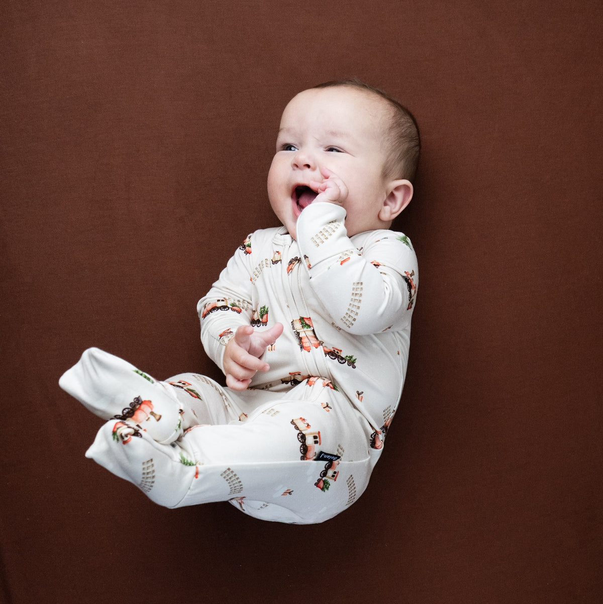 Ribbed Bamboo Footless Sleeper - Milk & Cookies