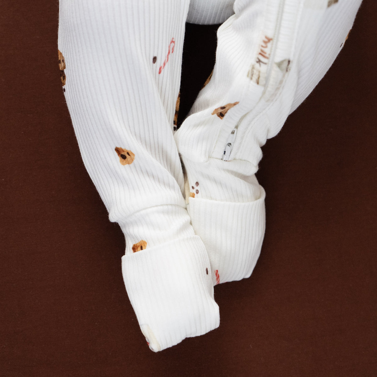 Ribbed Bamboo Footless Sleeper - Milk & Cookies
