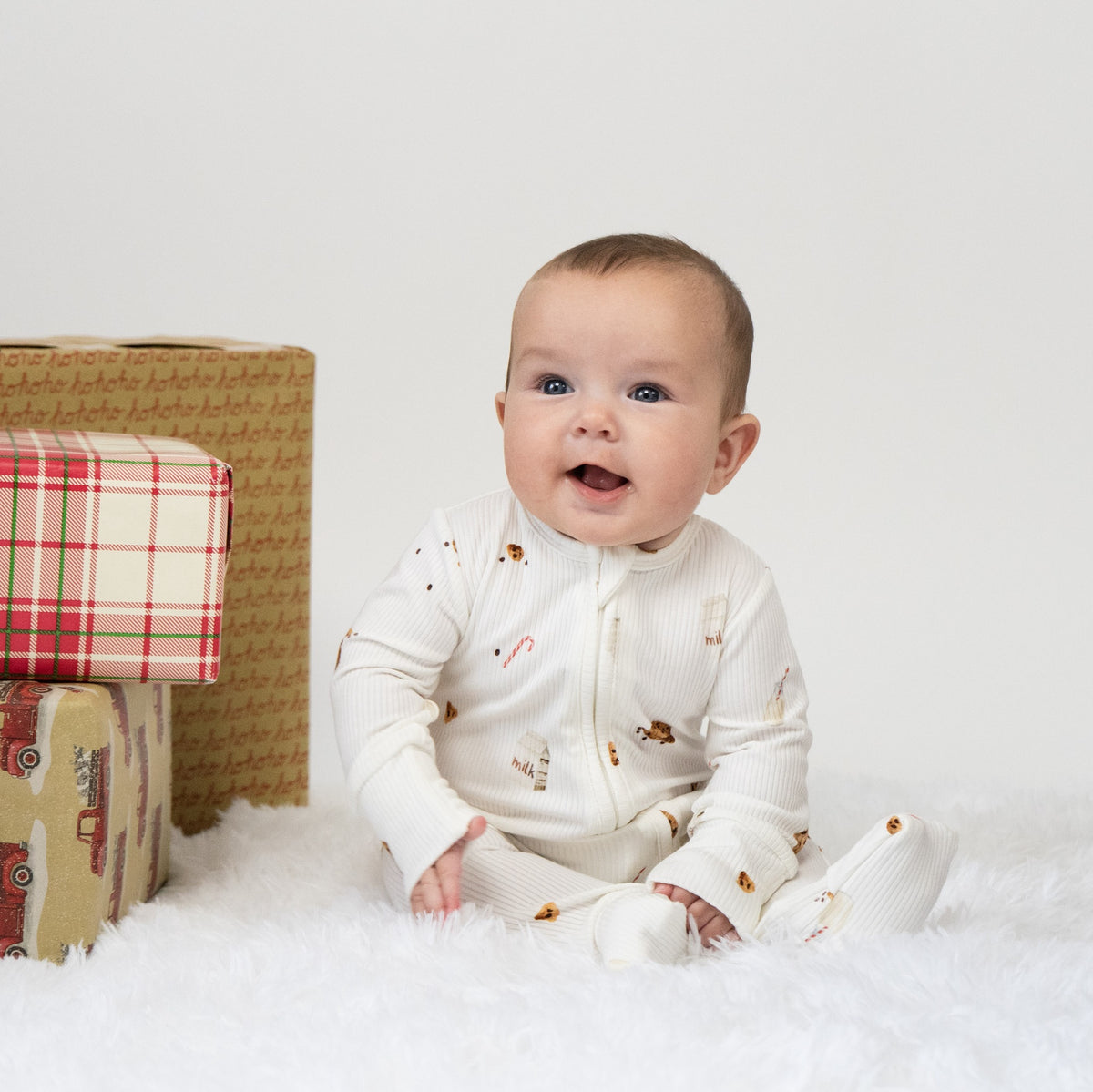 Ribbed Bamboo Footless Sleeper - Milk & Cookies