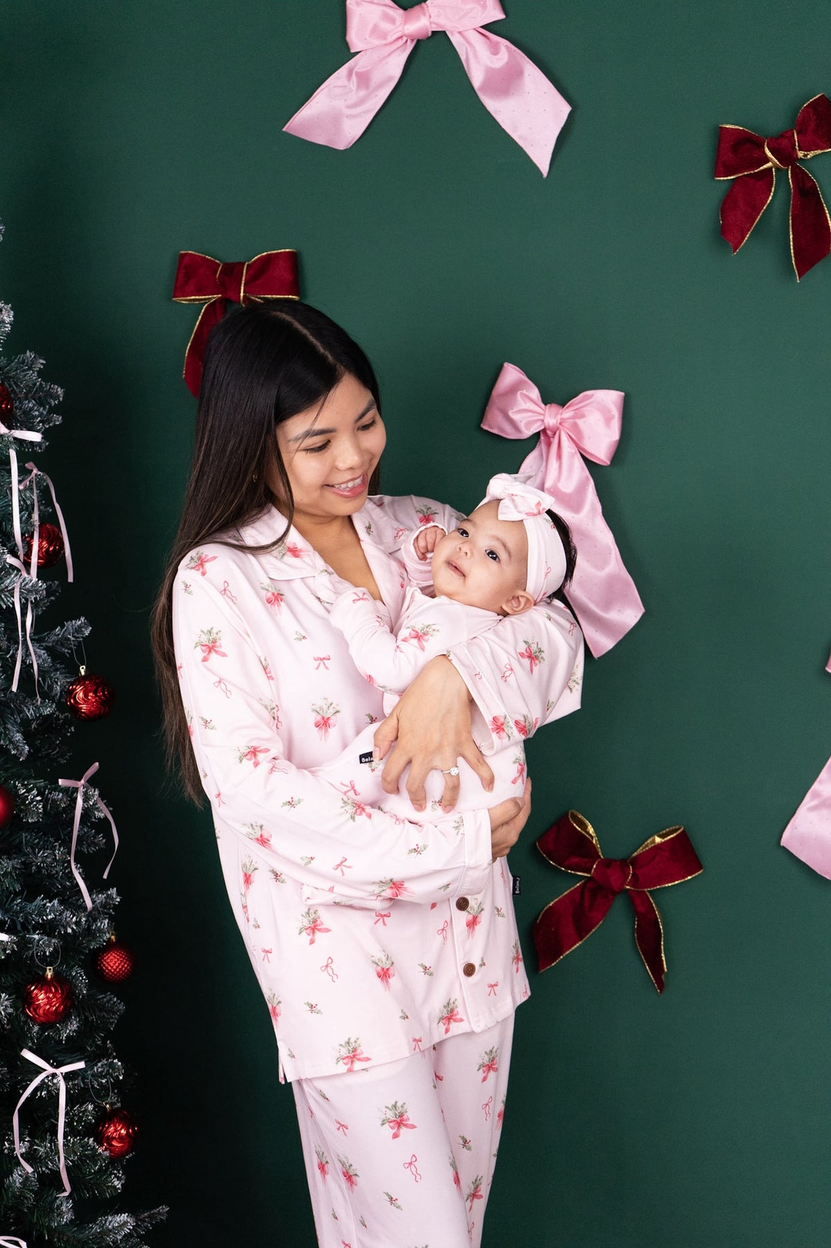 Women's Classic L/S PJ Set - Pink Bows