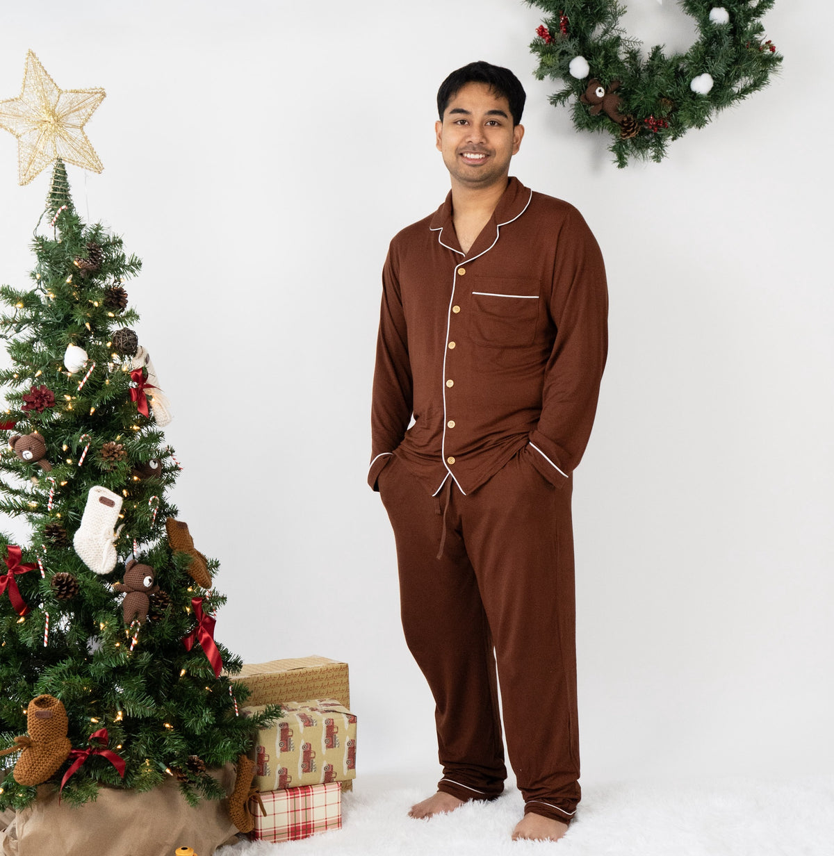 Men's Classic L/S PJ Set - Cocoa