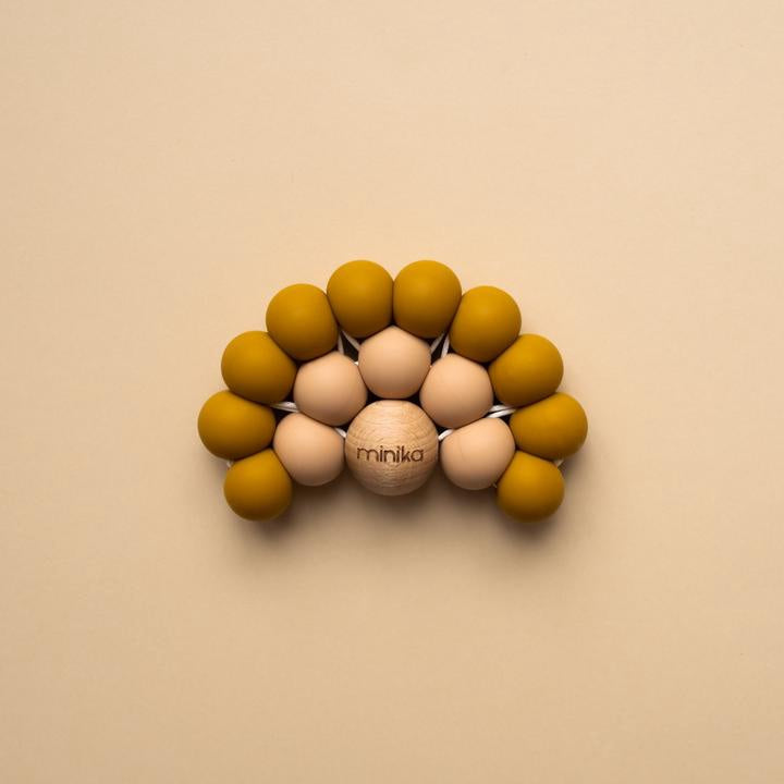 Minika Rainbow Teether - Ocre/Natural
