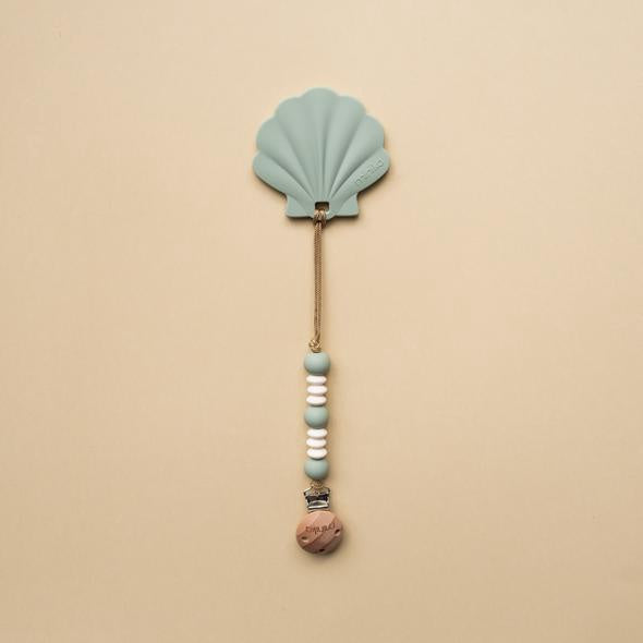 Minika Clip and Shell Teether -  Sage