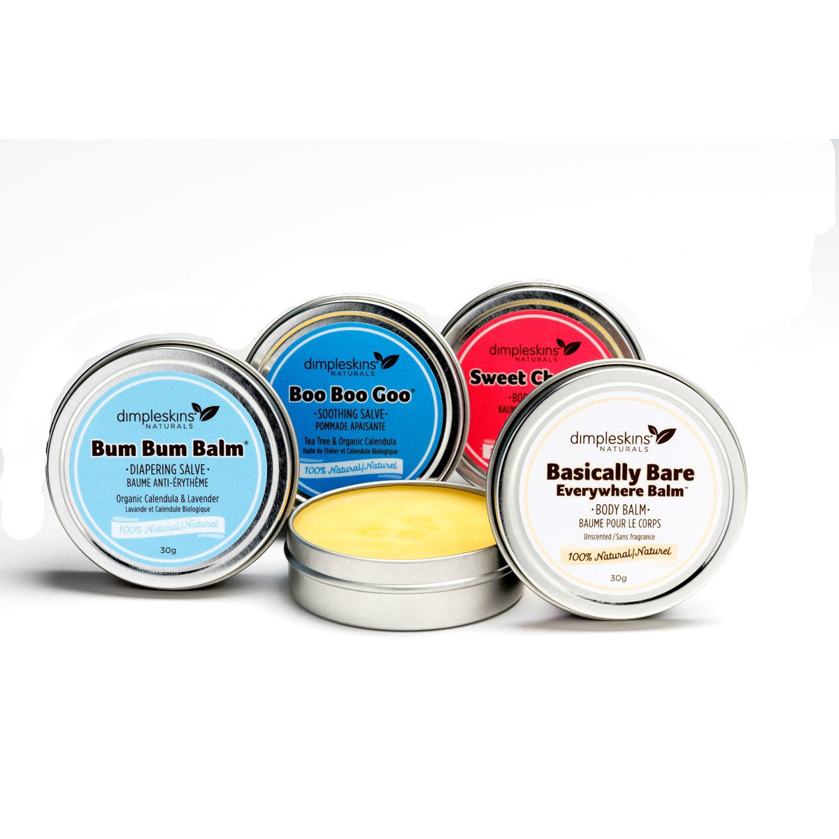 Dimpleskins Baby Gift Set All-Natural (4 tins of 30g)