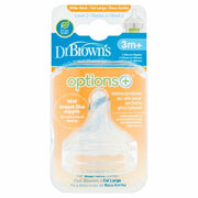Dr. Brown's Options+ 2pk Wide Neck Nipples - Lv2/3m+