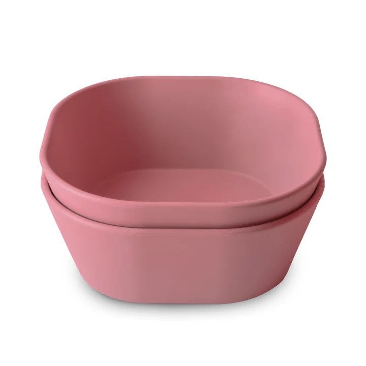 Mushie Square Dinnerware Bowls Set of 2 - Dusty Rose