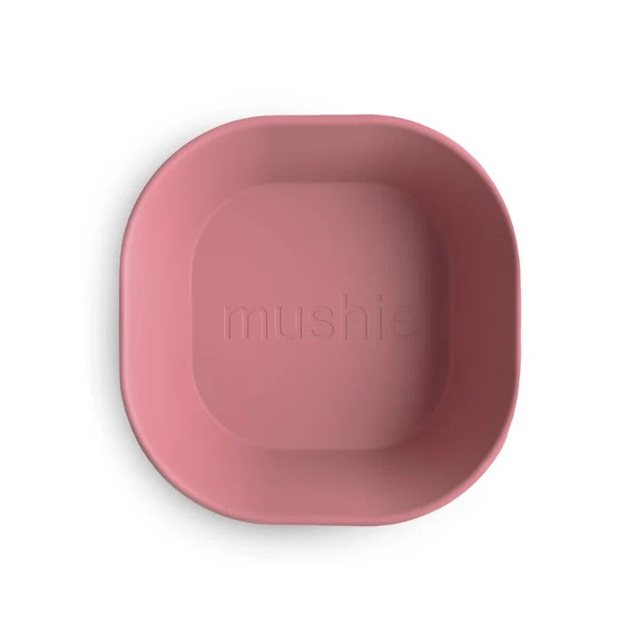Mushie Square Dinnerware Bowls Set of 2 - Dusty Rose