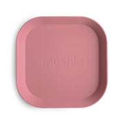 Mushie Square Dinnerware Plates Set Of 2 - Dusty Rose
