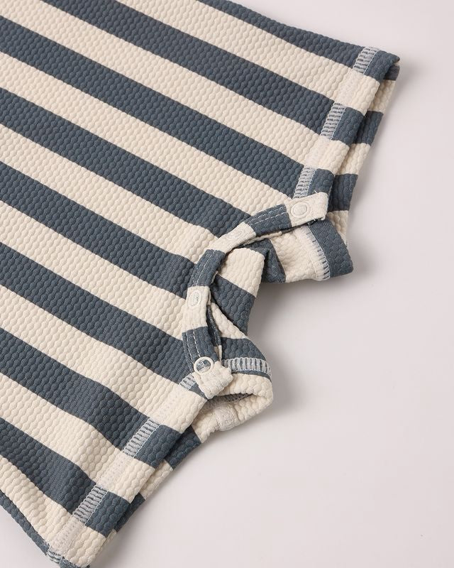 Quincy Mae Zip Rashguard One-Piece - Retro Ocean Stripe