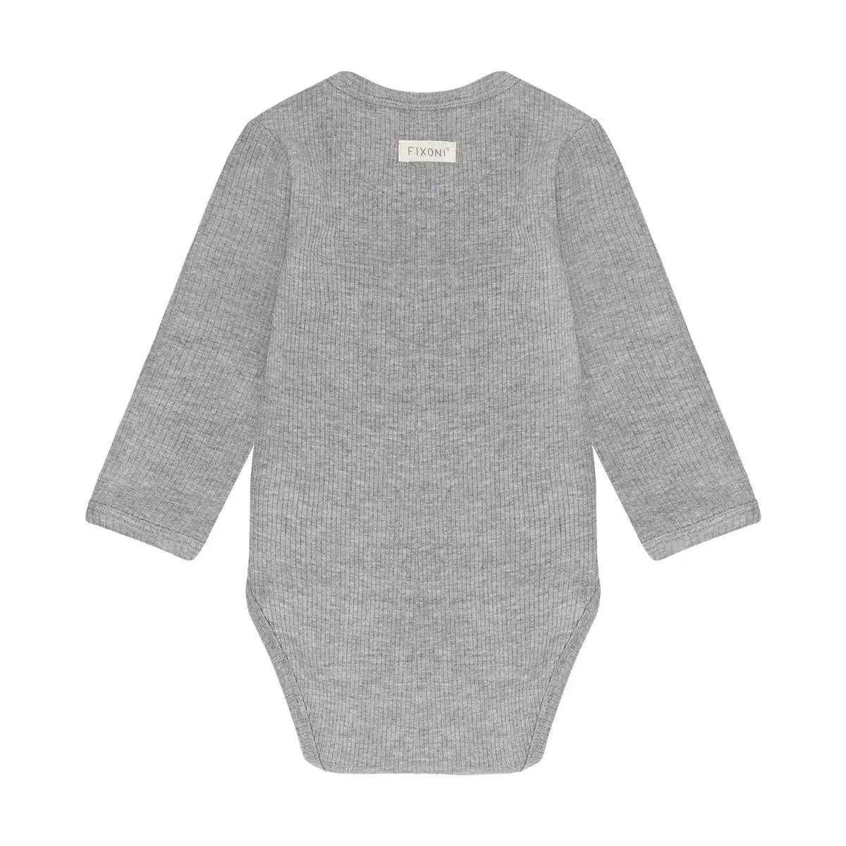 Fixoni Infant Long Sleeve Wrap Bodysuit - Gray Flint Melange