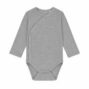 Fixoni Infant Long Sleeve Wrap Bodysuit - Gray Flint Melange