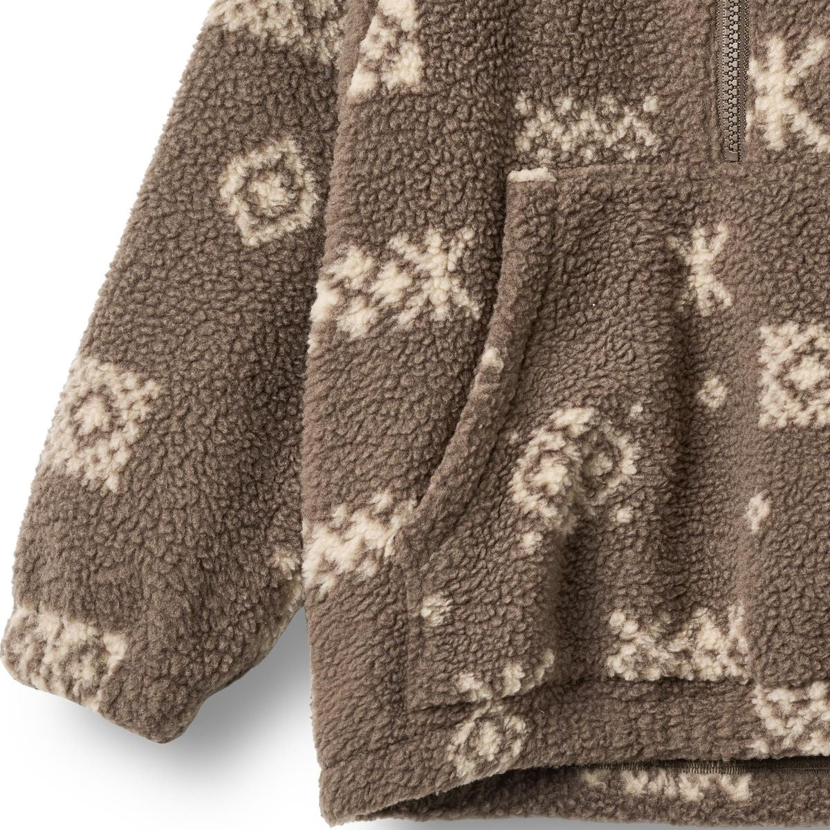 Wheat Fleece Anorak Moon - Dry Wood