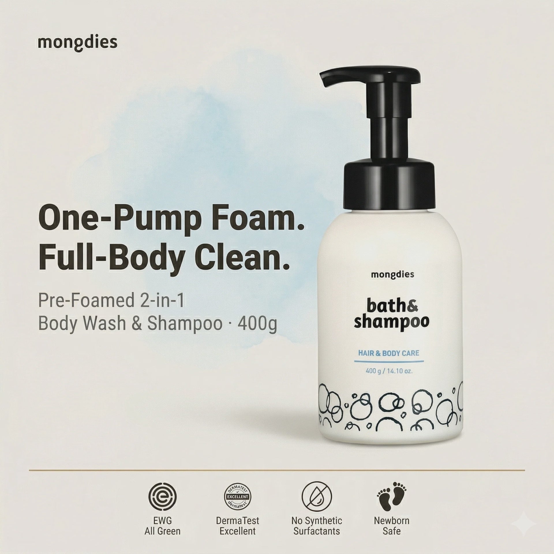 Mongdies Foaming Bath & Shampoo 400g