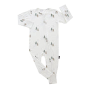 Footless Sleeper with Fold-Over Cuffs - Pine Trees