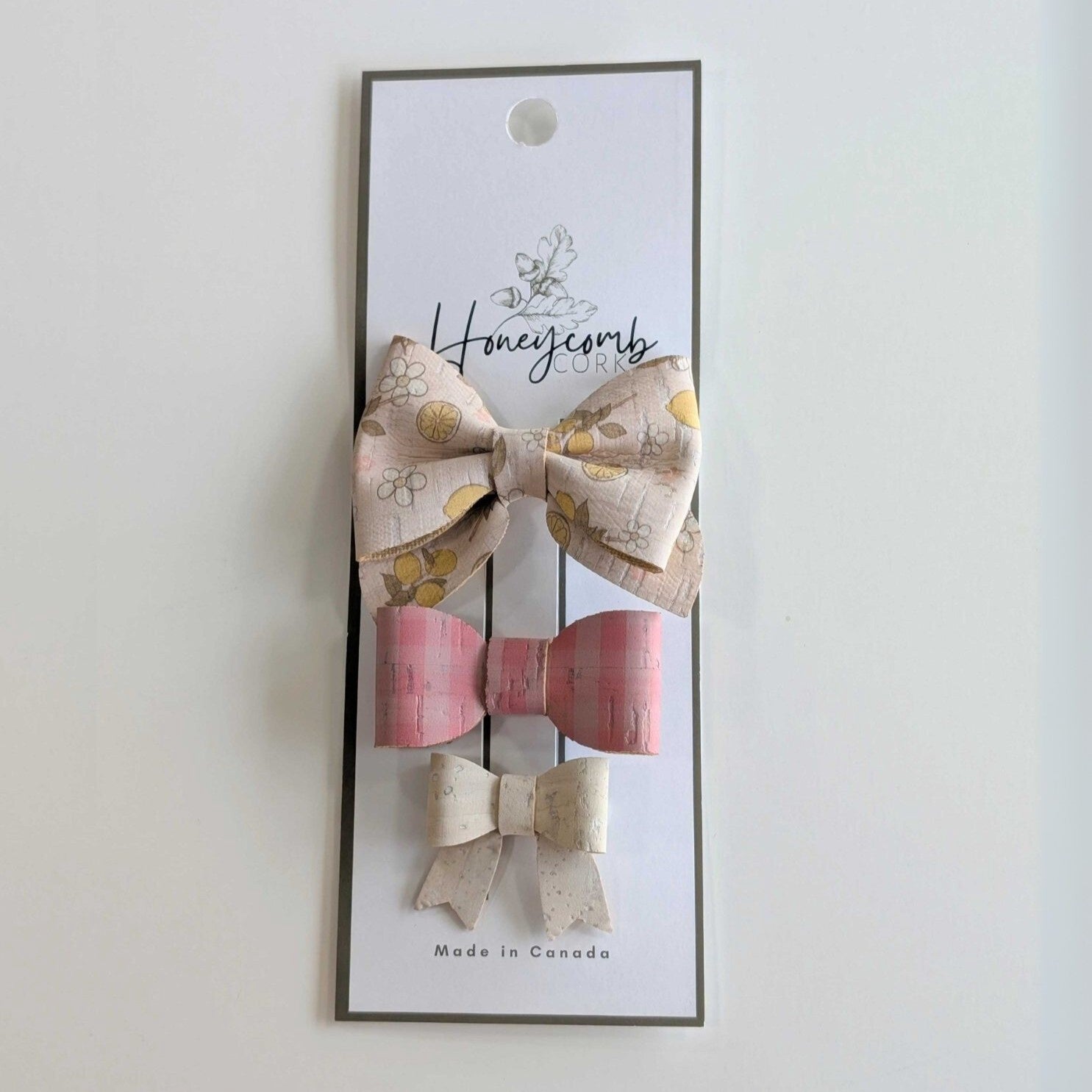 Honeycomb Cork Bow Clip Set - Darla, Rylie, Nora