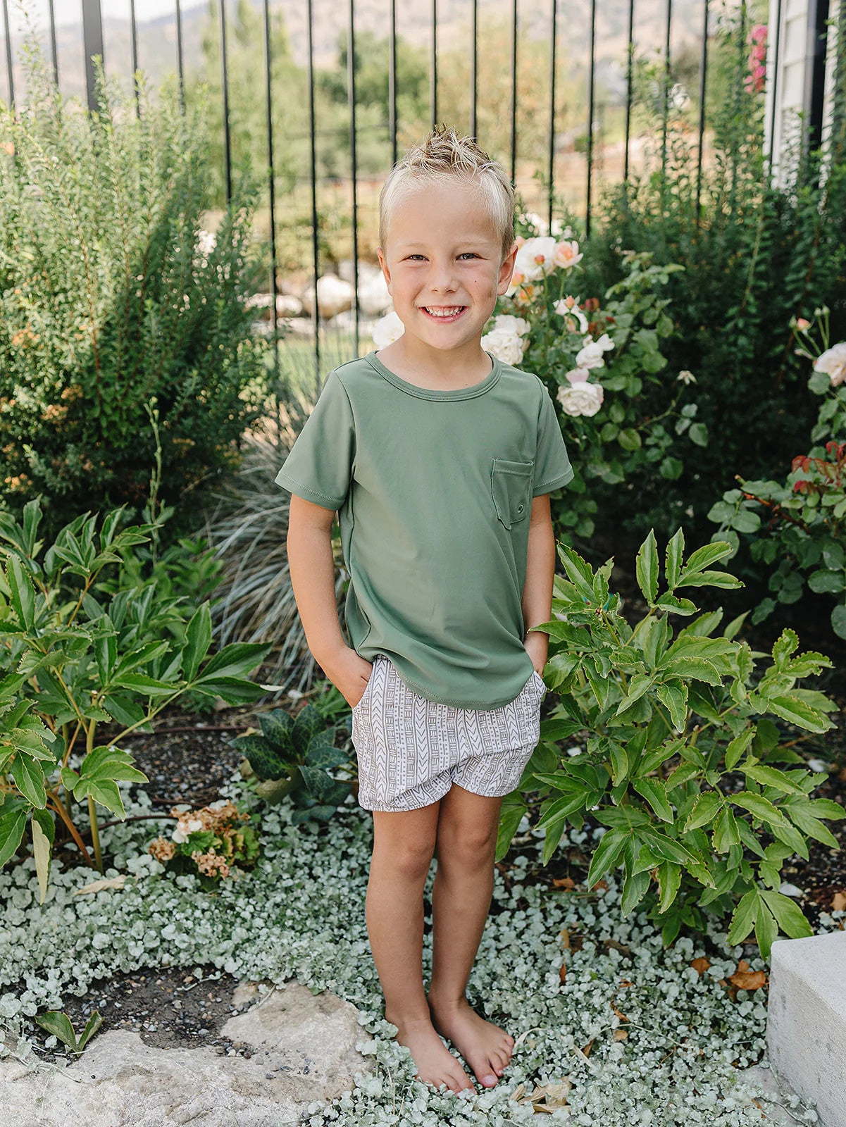 Current Tyed Clothing Round Hem T-Shirt Rashguard - Basil