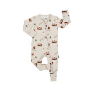 Footless Zipper Sleeper - Christmas Train