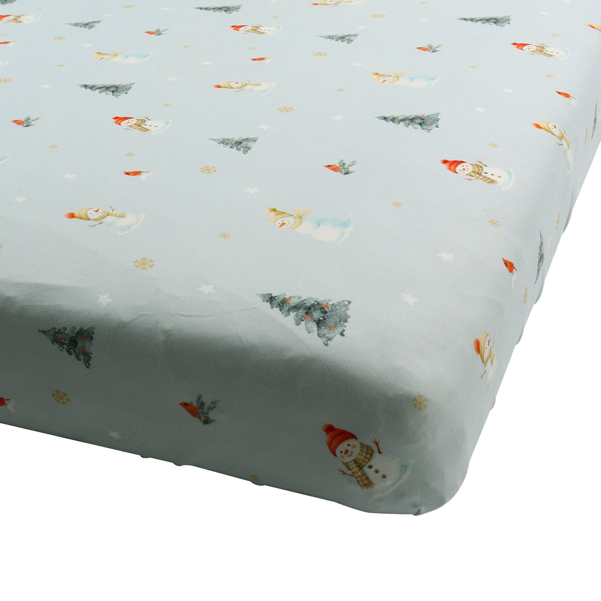 Bamboo Crib Sheet - Snowmen