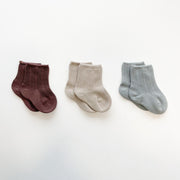 Belan J All Season Socks 3pk - Coffee/Grey/Beige