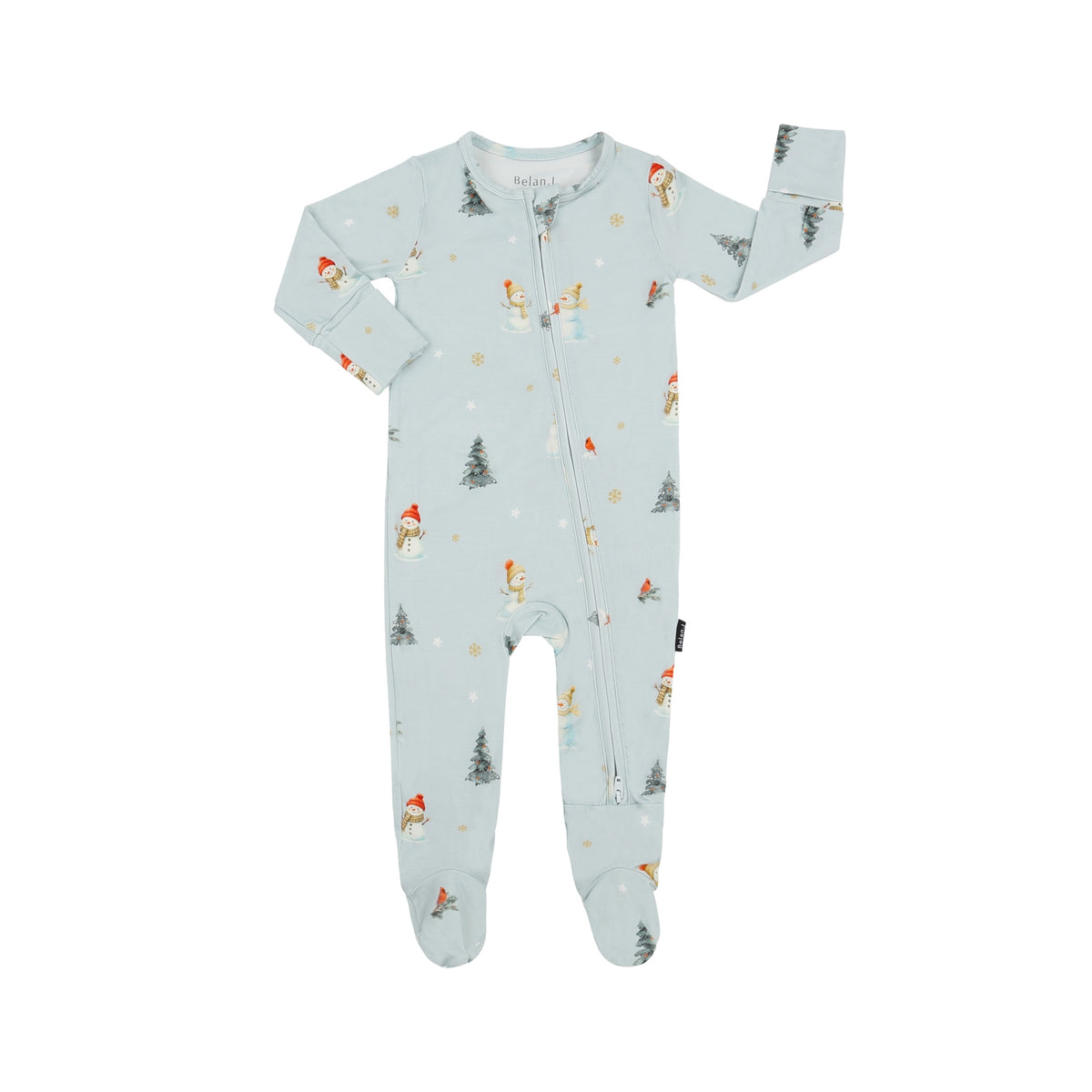 Footed Zipper Sleeper - Snowmen