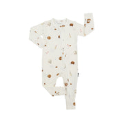 Ribbed Bamboo Footless Sleeper - Milk & Cookies