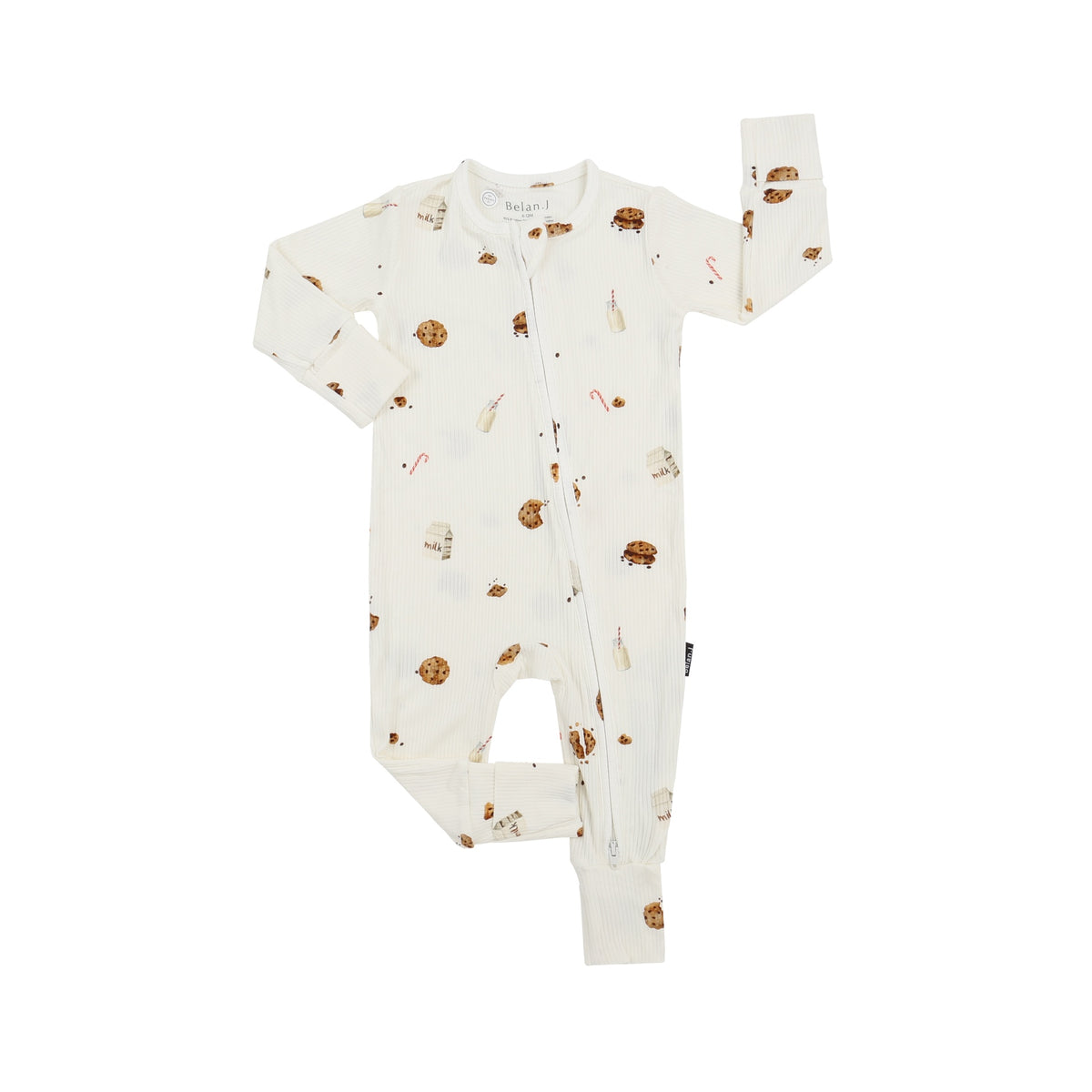 Ribbed Bamboo Footless Sleeper - Milk & Cookies