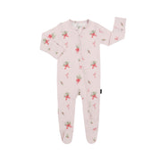 Footed Zipper Sleeper - Pink Bows