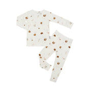 Ribbed Bamboo L/S PJ Set - Milk & Cookies