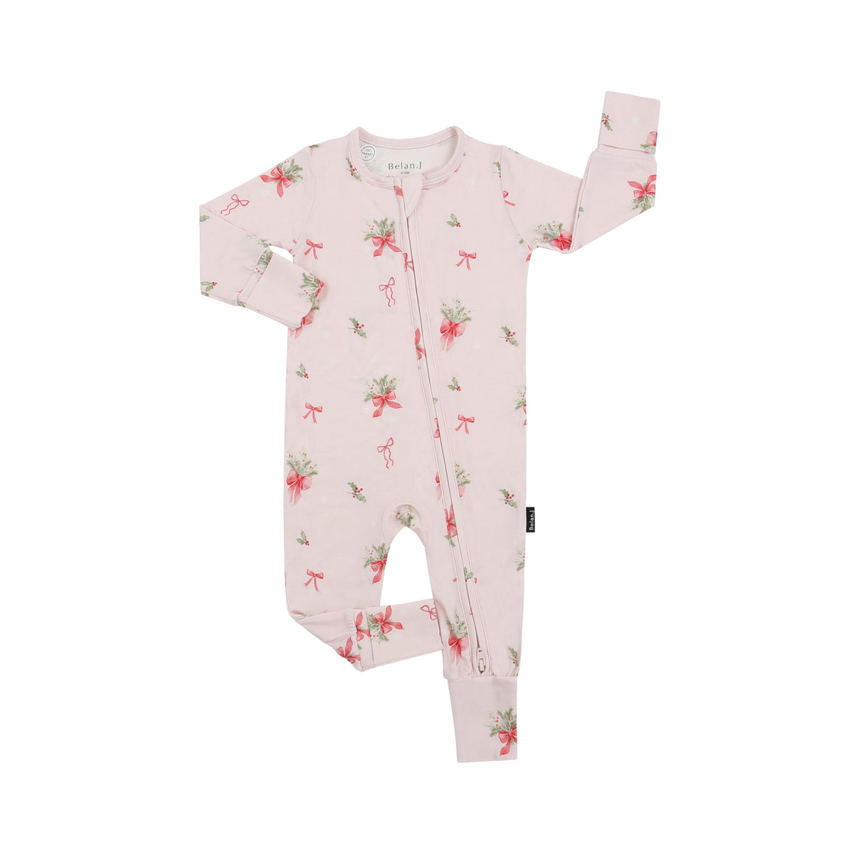 Footless Zipper Sleeper - Pink Bows