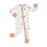 Footless Sleeper with Fold-Over Cuffs - Garden Bunnies