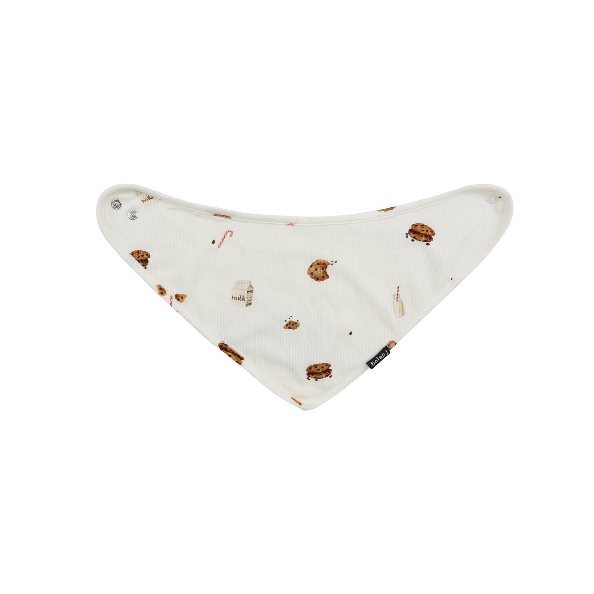 Ribbed Bamboo Bandana Bib - Milk & Cookies