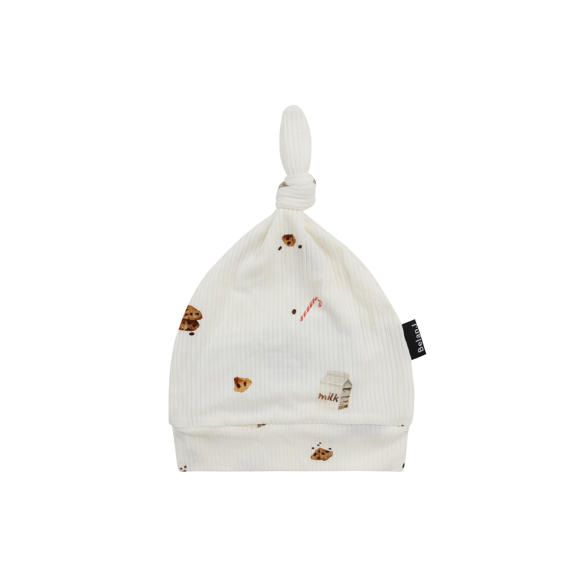 Ribbed Bamboo Knotted Hat - Milk & Cookies