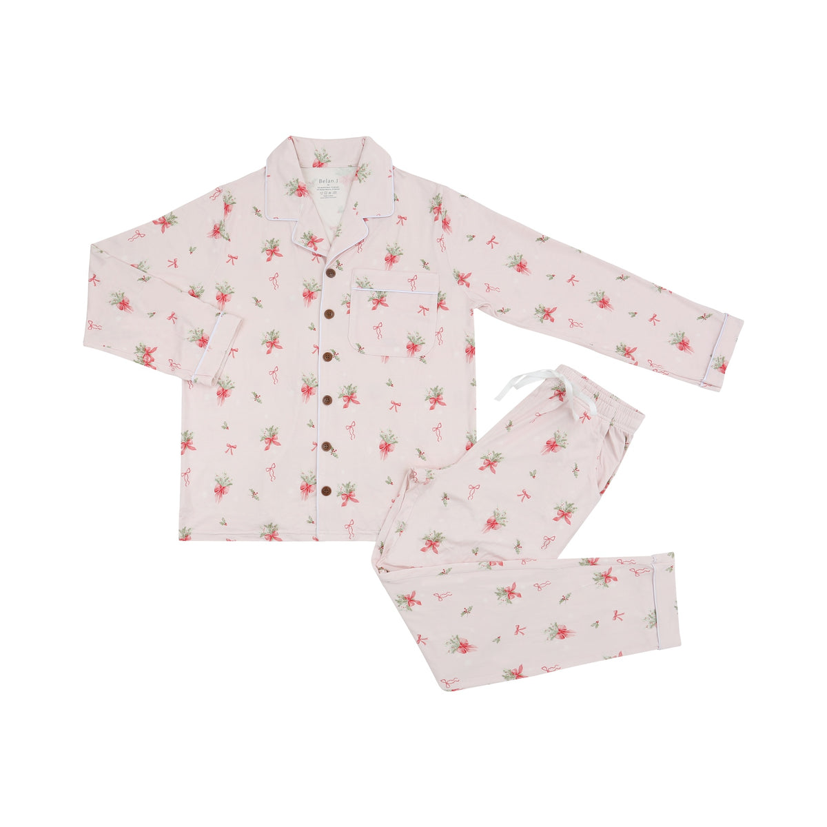 Women's Classic L/S PJ Set - Pink Bows