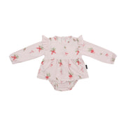 L/S Skirted Onesie - Pink Bows