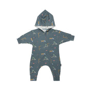 Hooded Zipper Romper - Construction