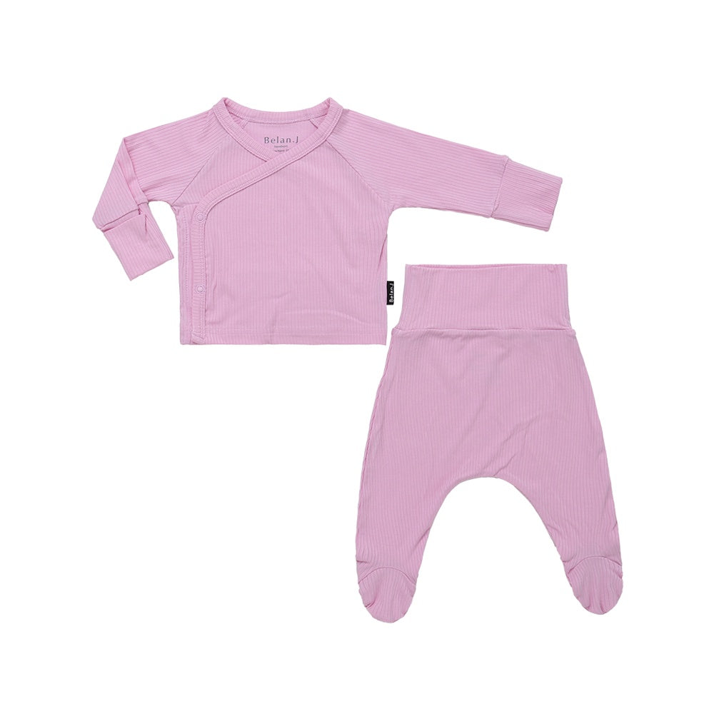 Ribbed Bamboo Take Me Home Kimono Set - Pastel Orchid