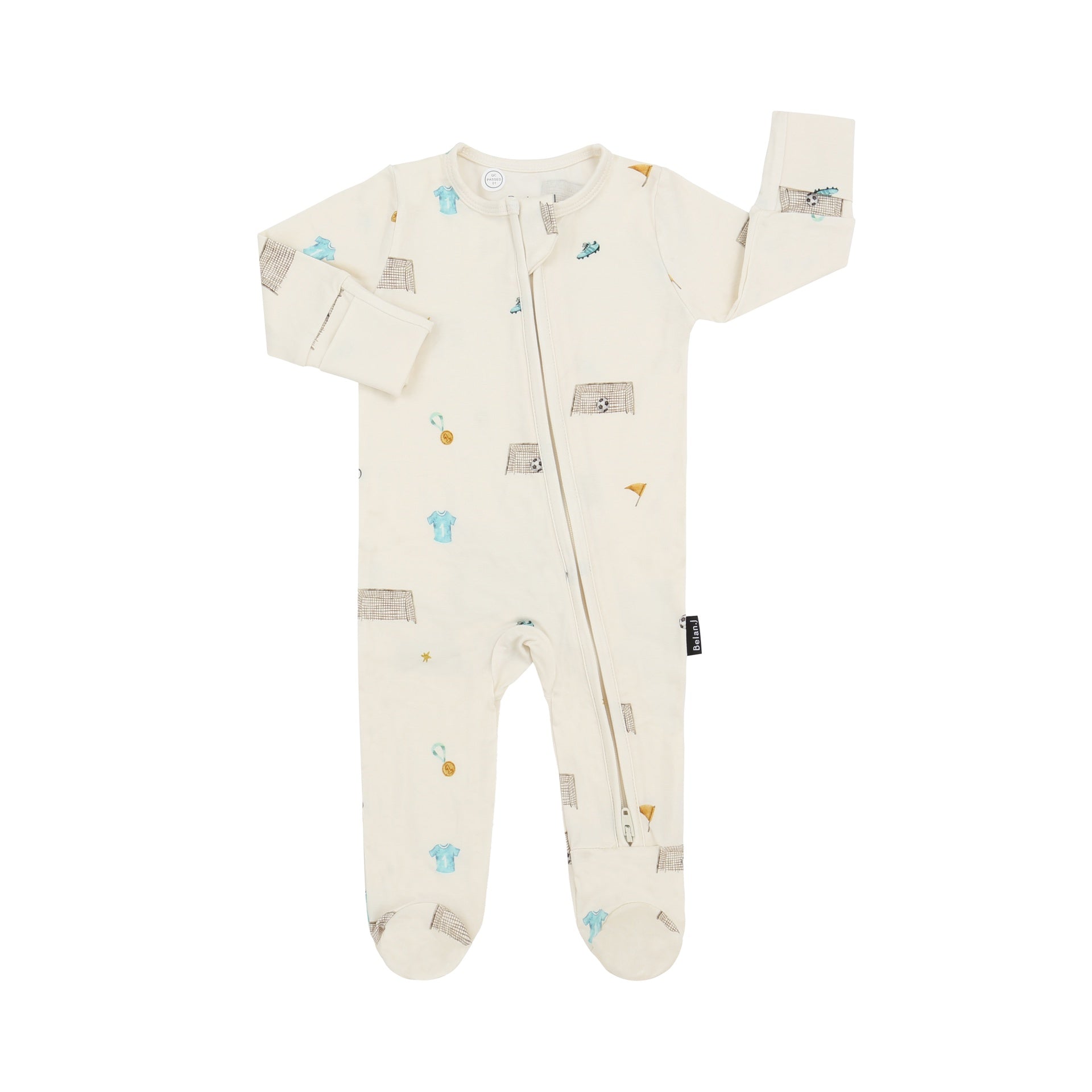 Footed Zipper Sleeper - Soccer