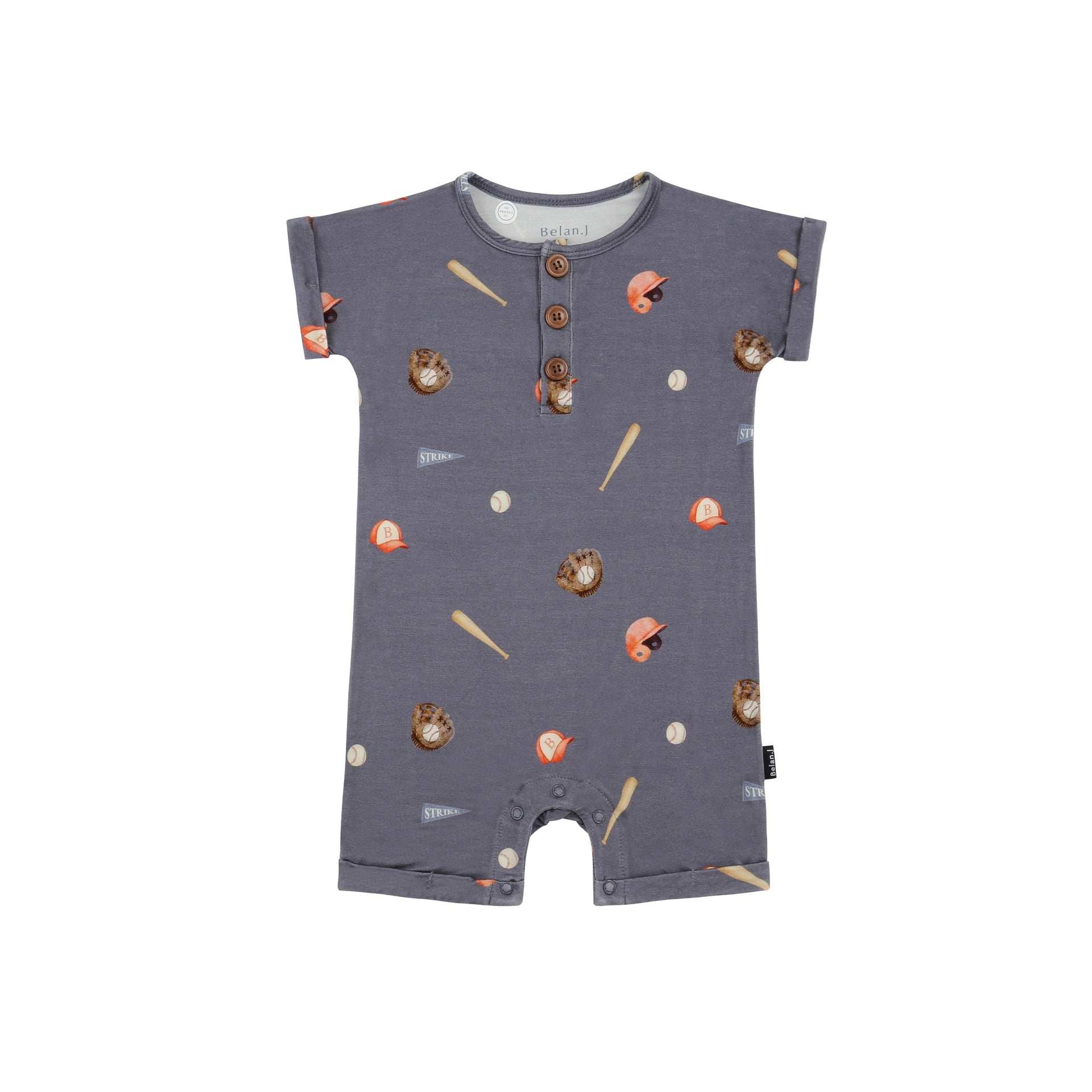 S/S Shortall Romper - Baseball