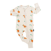 Footless Sleeper with Fold-Over Cuffs - Clementines