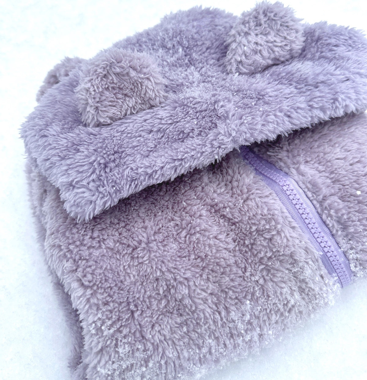 Fuzzy Fleece Hooded Jumpsuit - Lavender