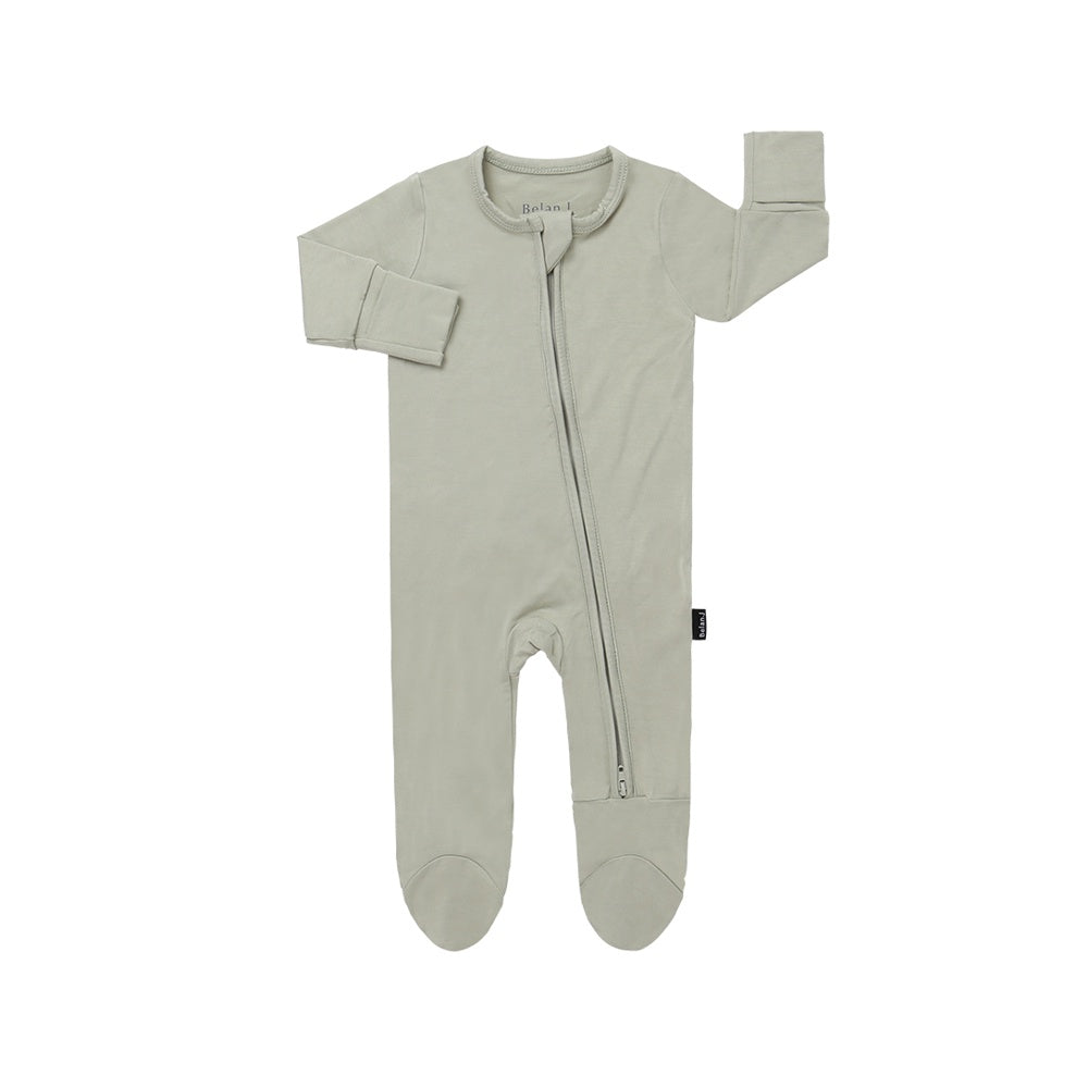 Footed Zipper Sleeper - Sage