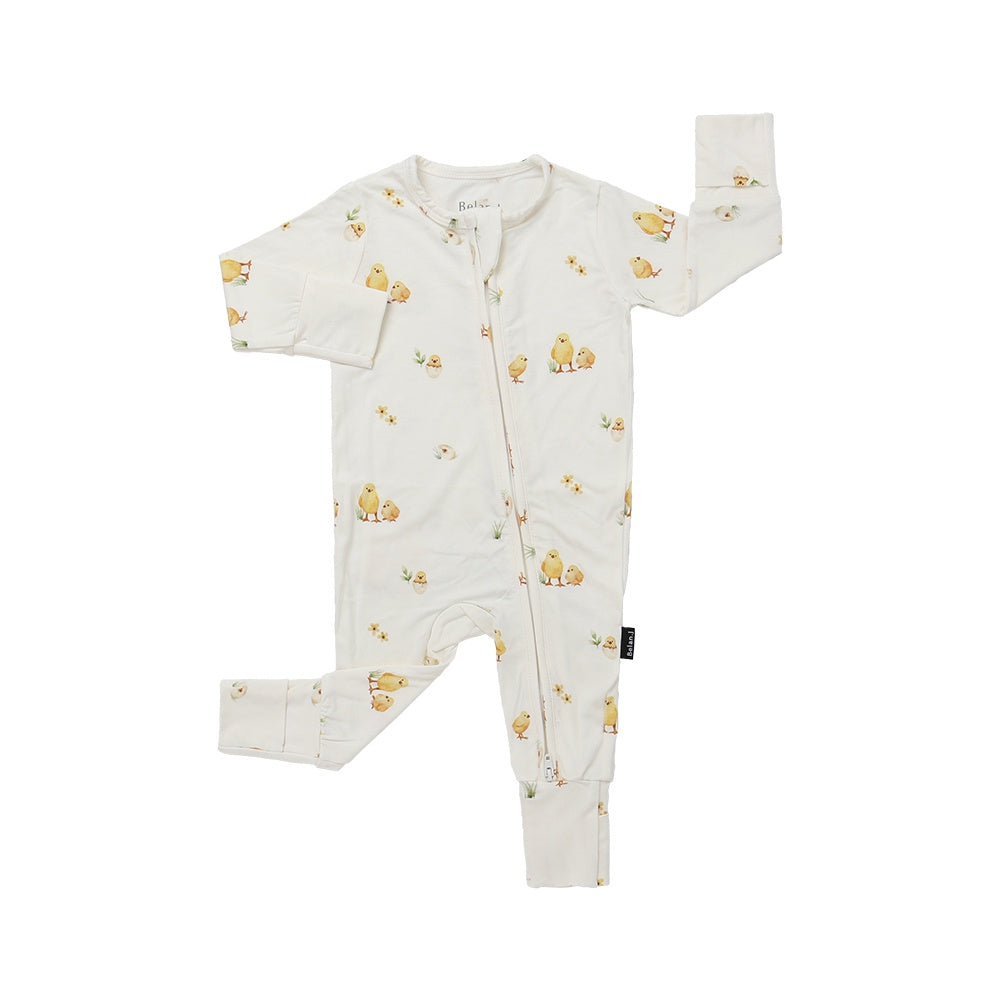 Footless Sleeper with Fold-over Cuffs - Chicks