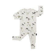 Footless Sleeper with Fold-over Cuffs - Zebras