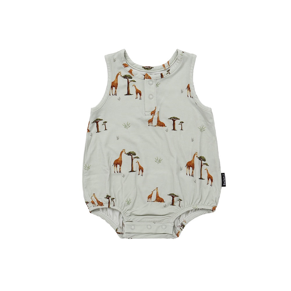 Sleeveless Bubble Onesie - Giraffes