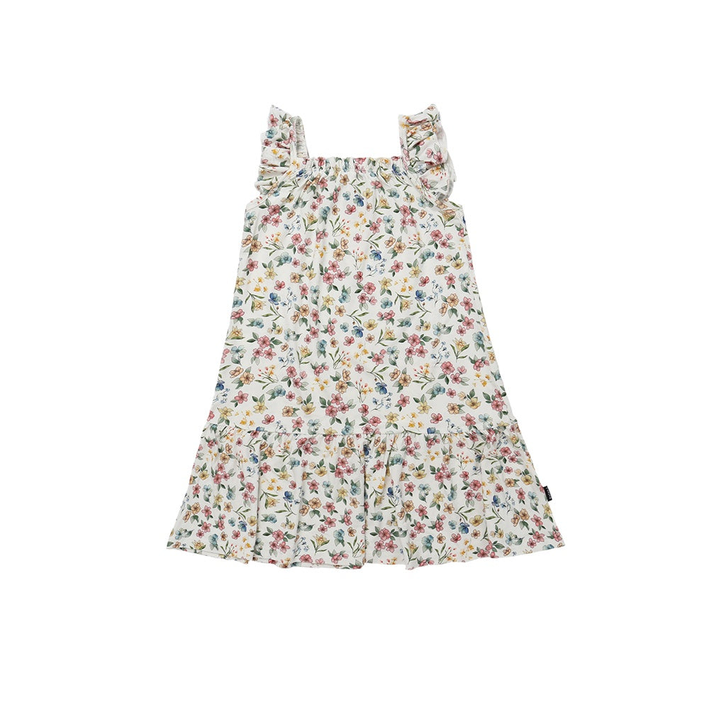 Ruffled Sleeves Bell Dress - Spring Meadow