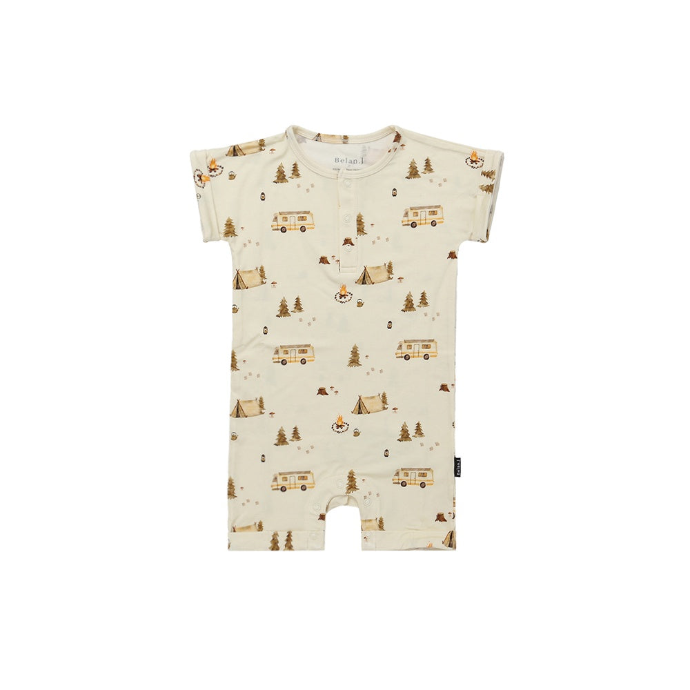 S/S Shortall Romper - Day Camp